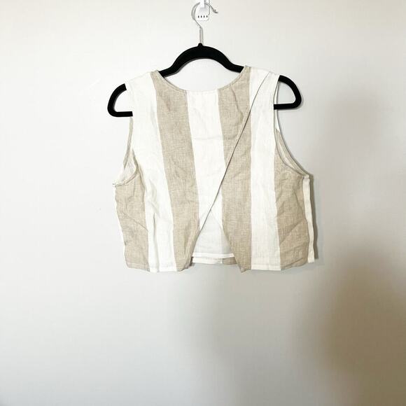 Striped Linen Crop Top - Picture 3 of 11